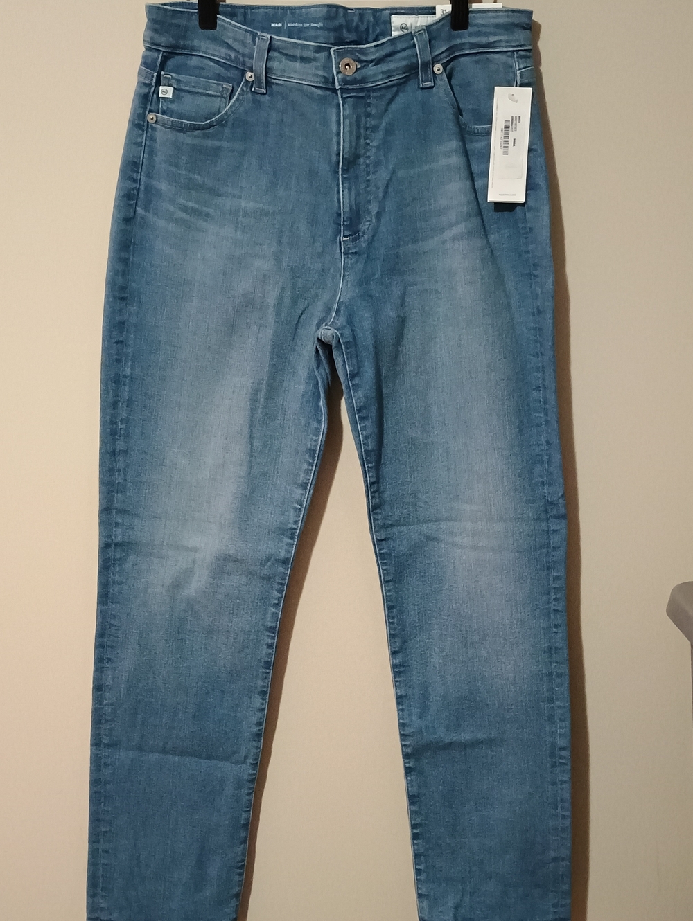NWTSAG Adriano Goldschmied Mari Mid-Rise Slim Straight Jeans Size 31/ 12 US Size